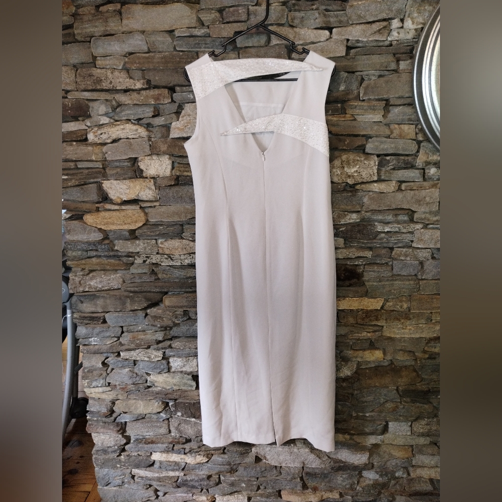 Vintage Daymor Couture By Mercedes Ferreira winter white formal dress Midi Dress - Picture 5 of 7